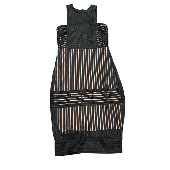 Nordstrom Just Me Black Nude Sheer Bodycon Mini Dress XS Whimsigoth Cocktail - Picture 1 of 7